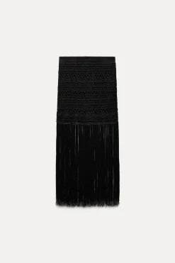 Sale FALDA PUNTO CROCHET FLECOS Mujer Cárdigan / Jerséis|Punto