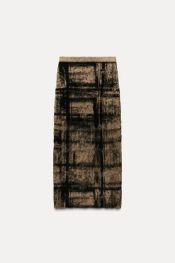 Best FALDA PUNTO JACQUARD CUADROS Mujer Cárdigan / Jerséis|Punto