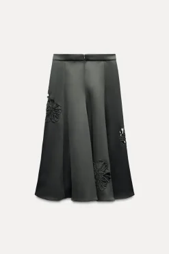 Best FALDA SATINADA BORDADOS ZW COLLECTION Mujer Faldas / Shorts