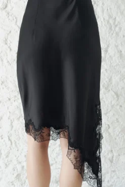 Best FALDA SATINADA ENCAJE ZW COLLECTION Mujer Faldas / Shorts