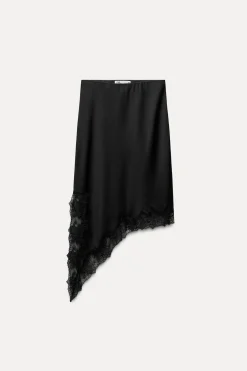 Best FALDA SATINADA ENCAJE ZW COLLECTION Mujer Faldas / Shorts