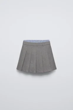 Niños ZARA 6 - 14 Años·Faldas / Bermudas<FALDA TABLAS DOBLE CINTURILLA