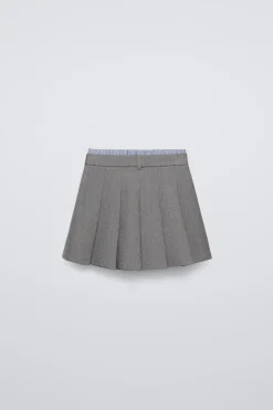 Niños ZARA 6 - 14 Años·Faldas / Bermudas<FALDA TABLAS DOBLE CINTURILLA