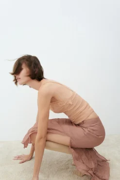 Online FALDA TEXTURA HILO METALIZADO ABERTURAS Mujer Faldas / Shorts