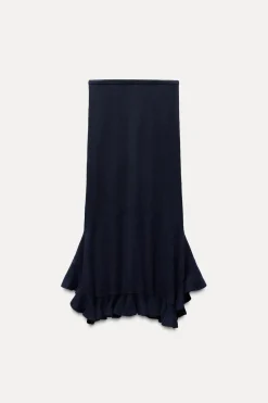 Clearance FALDA VOLANTE BAJO CON LANA Mujer Cárdigan / Jerséis|Punto