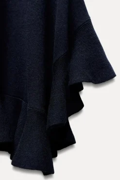 Clearance FALDA VOLANTE BAJO CON LANA Mujer Cárdigan / Jerséis|Punto