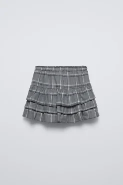 Niños ZARA 6 - 14 Años·Faldas / Bermudas<FALDA VOLANTES CUADROS