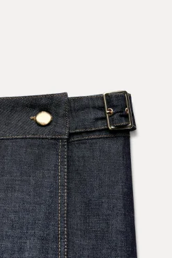 Clearance FALDA Z1975 PAREO DENIM CON LINO Mujer Faldas / Shorts