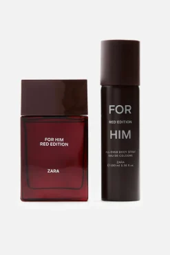 Outlet FOR HIM RED EDITION EDP + ALL- OVER BODY SPRAY EDC 2X100ML (3.38 FL.OZ) Hombre Perfumes