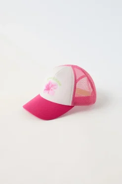 Niños ZARA 1½ - 6 Años·Accesorios|6 - 14 Años·Accesorios<GORRA REJILLA FLOR BRILLO