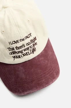 Outlet GORRA TEXTO BORDADO Hombre Accesorios