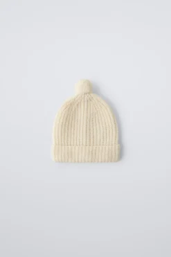 Niños ZARA 6 - 18 Meses·Punto|6 - 18 Meses·Accesorios / Calcetines<GORRO PUNTO POMPÓN