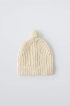 Niños ZARA 6 - 18 Meses·Punto|6 - 18 Meses·Accesorios / Calcetines<GORRO PUNTO POMPÓN