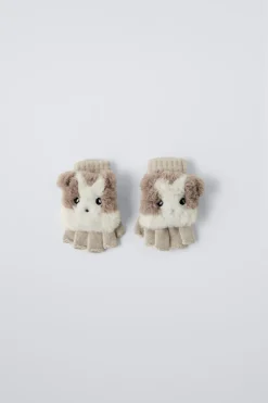 Niños ZARA 1½ - 6 Años·Accesorios|6 - 14 Años·Accesorios<GUANTES MITONES EFECTO PELO PERRO