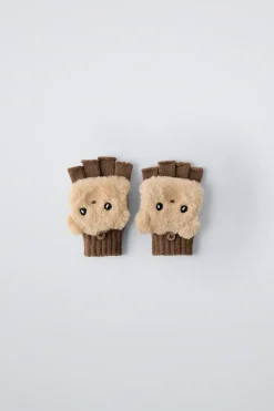 Niños ZARA 1½ - 6 Años·Accesorios|6 - 14 Años·Accesorios<GUANTES MITONES EFECTO PELO OSITO
