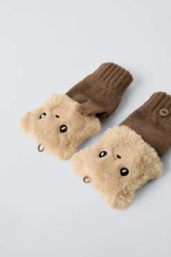 Niños ZARA 1½ - 6 Años·Accesorios|6 - 14 Años·Accesorios<GUANTES MITONES EFECTO PELO OSITO