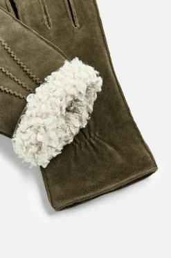 New GUANTES PIEL COMBINADO Hombre Accesorios