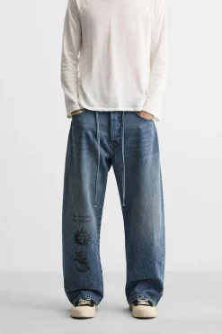 Sale JEANS BAGGY FIT ESTAMPADOS X ALL CAPS STUDIO Hombre Jeans