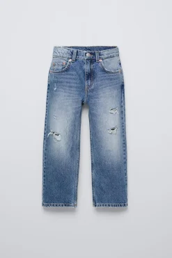 Niños ZARA 6 - 14 Años·Jeans<JEANS EXTREME WIDE FIT ROTOS