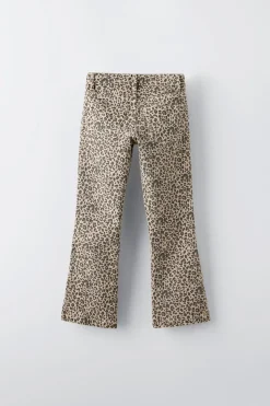 Niños ZARA 6 - 14 Años·Pantalones|6 - 14 Años·Jeans<JEANS FLARE ANIMAL PRINT
