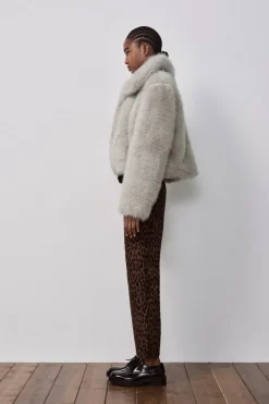 Hot JEANS RECTOS CROP FLOCADOS TIRO MEDIO Mujer Jeans