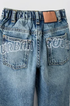 Niños ZARA 6 - 18 Meses·Pantalones / Leggings<JEANS RECTOS TEXTO