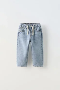 Niños ZARA 6 - 18 Meses·Pantalones / Leggings<JEANS RELAXED CORDÓN
