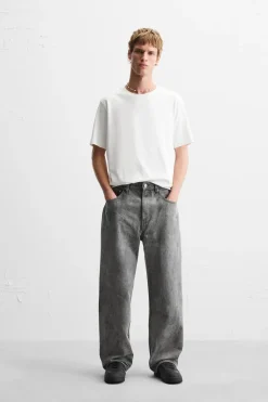 New JEANS RELAXED FIT ESTAMPADO ARRUGADO Hombre Jeans