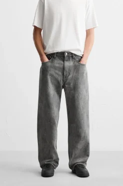 New JEANS RELAXED FIT ESTAMPADO ARRUGADO Hombre Jeans