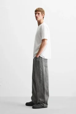 New JEANS RELAXED FIT ESTAMPADO ARRUGADO Hombre Jeans