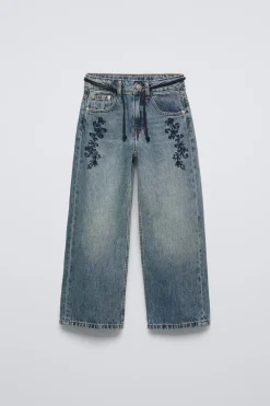 Niños ZARA 6 - 14 Años·Jeans|6 - 14 Años·Total Look<JEANS STRAIGHT BORDADO FLORES