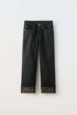 Niños ZARA 6 - 14 Años·Pantalones|6 - 14 Años·Jeans<JEANS STRAIGHT DETALLE ANIMAL PRINT