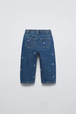 Niños ZARA 1½ - 6 Años·Jeans / Denim|1½ - 6 Años·Total Look<JEANS STRAIGHT LAZOS BORDADOS