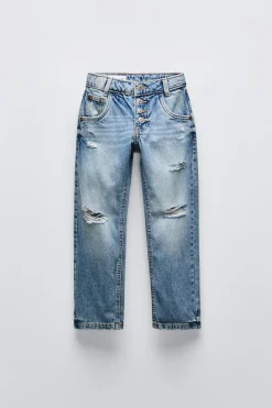 Niños ZARA 6 - 14 Años·Jeans<JEANS STRAIGHT ROTOS