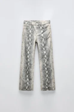 Niños ZARA 6 - 14 Años·Pantalones|6 - 14 Años·Jeans<JEANS STRAIGHT SNAKE PRINT