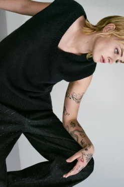 Sale JEANS TRF BAGGY BRILLOS TIRO ALTO Mujer Jeans