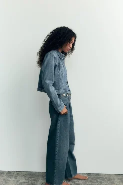 Fashion JEANS TRF BALLOON CROPPED TIRO MEDIO Mujer Jeans