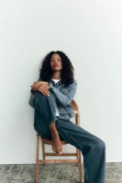 Fashion JEANS TRF BALLOON CROPPED TIRO MEDIO Mujer Jeans