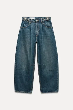 Fashion JEANS TRF BALLOON CROPPED TIRO MEDIO Mujer Jeans