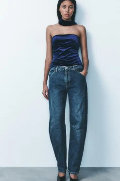 Online JEANS TRF BALLOON TIRO MEDIO Mujer Jeans