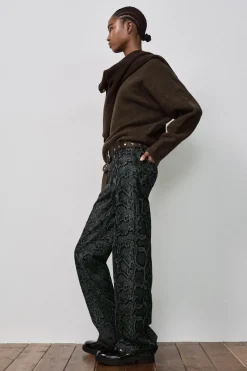 Discount JEANS TRF ESTAMPADO ANIMAL FLOCADO TIRO MEDIO Mujer Jeans