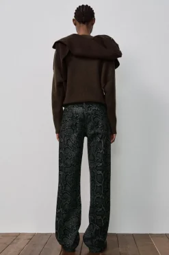 Discount JEANS TRF ESTAMPADO ANIMAL FLOCADO TIRO MEDIO Mujer Jeans