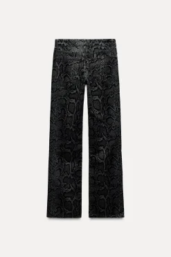 Discount JEANS TRF ESTAMPADO ANIMAL FLOCADO TIRO MEDIO Mujer Jeans