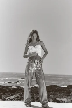 Online JEANS TRF LOOSE FOIL TIRO MEDIO Mujer Jeans