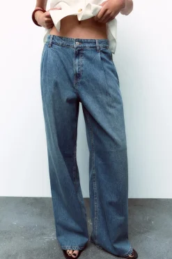 New JEANS TRF PINZAS TIRO ALTO Mujer Jeans