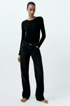 Online JEANS TRF RECTOS TIRO BAJO Mujer Jeans