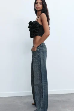 Hot JEANS TRF RELAXED BRILLOS TIRO MEDIO Mujer Jeans