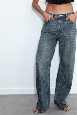 Hot JEANS TRF RELAXED BRILLOS TIRO MEDIO Mujer Jeans