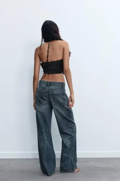 Hot JEANS TRF RELAXED BRILLOS TIRO MEDIO Mujer Jeans