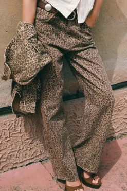 Online JEANS TRF RELAXED ESTAMPADO ANIMAL TIRO ALTO Mujer Jeans